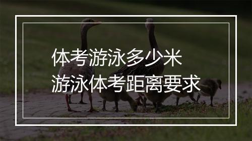 体考游泳多少米　游泳体考距离要求